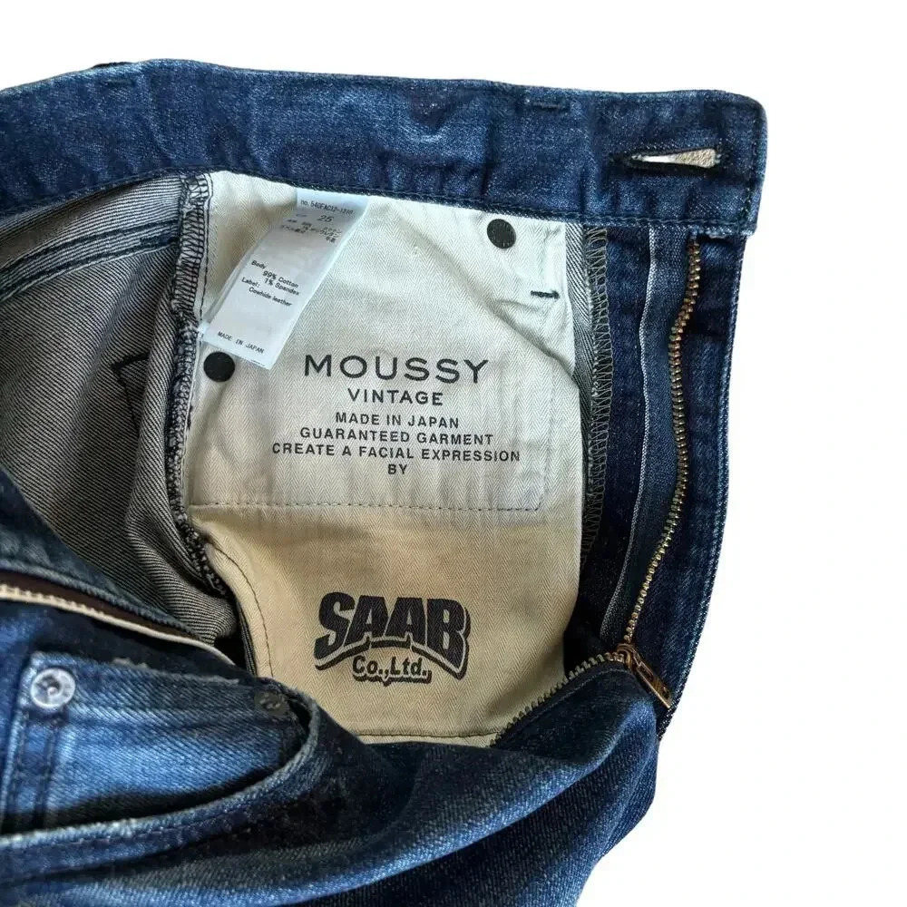 Moussy Vintage Emma Cropped Flare Jeans in Dark Wash Size 25 - Picture 7 of 8